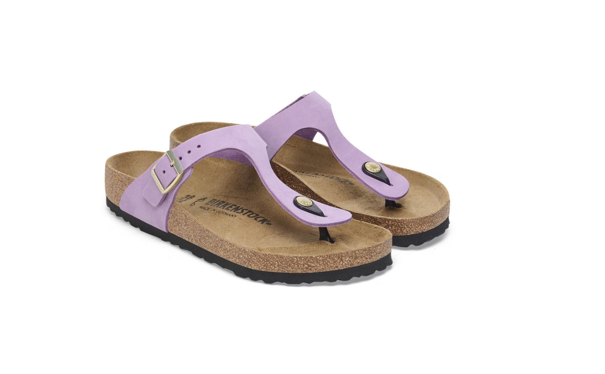 Birkenstock Gizeh Nubuck Leather Sandals - Crocus, Regular