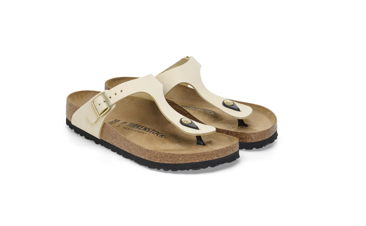 Birkenstock Gizeh Nubuck Leather Sandals - Ecru, Regular