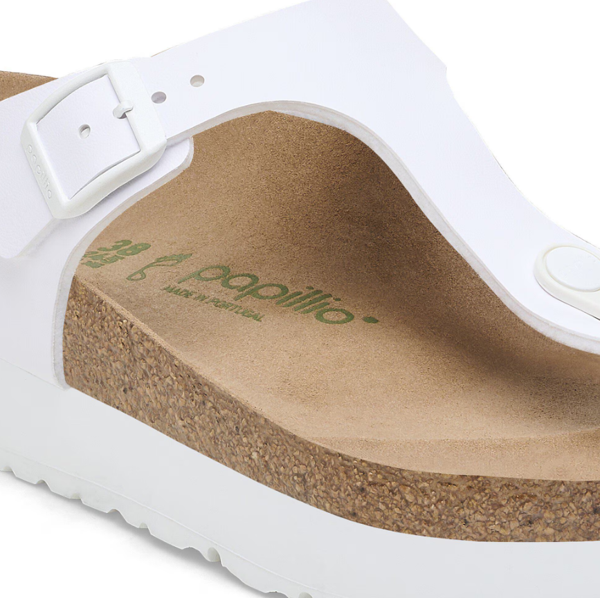 Birkenstock Gizeh Flex Platform Birko-Flor White  Regular