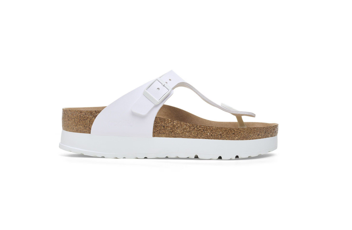 Birkenstock Gizeh Flex Platform Birko-Flor White  Regular