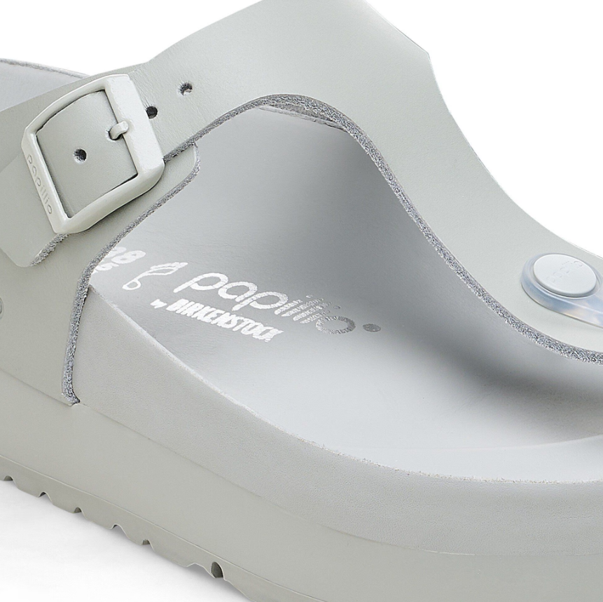 Birkenstock Gizeh PAP Flex Platform Natural Leather Mineral Gray  Regular