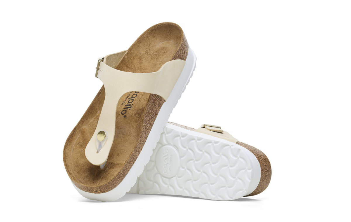Birkenstock Gizeh PAP Flex Platform Nubuck Leather  - Ecru, Regular