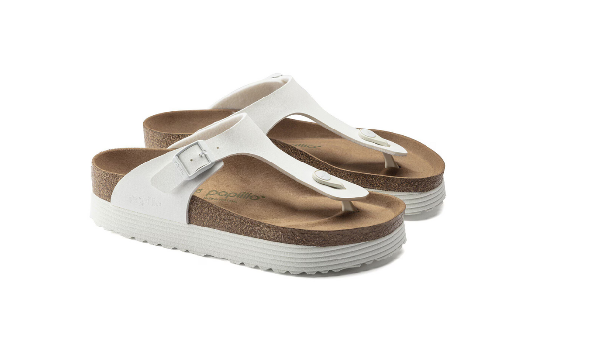 Birkenstock Gizeh Platform Vegan Birko-Flor - White, Regular