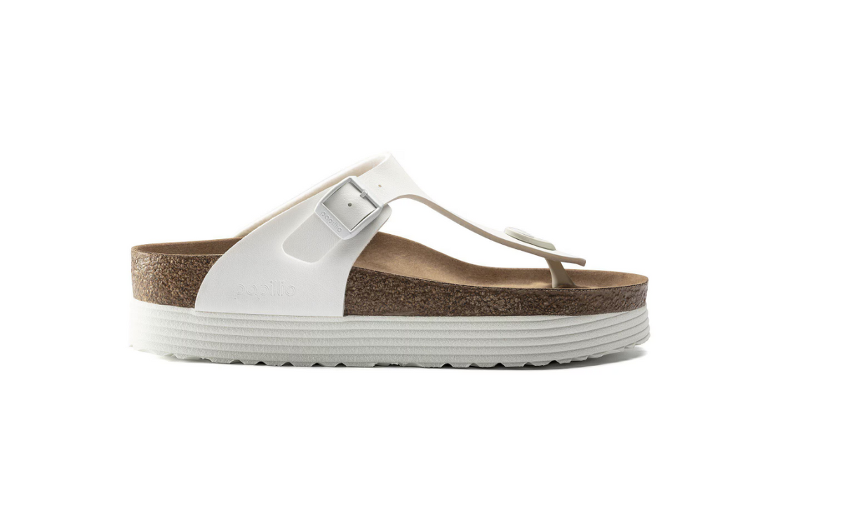 Birkenstock Gizeh Platform Vegan Birko-Flor - White, Regular