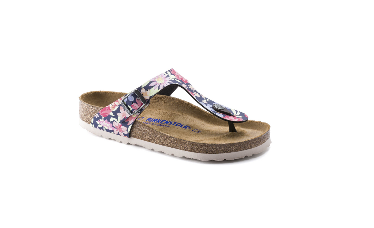 Birkenstock Gizeh Soft Footbed Birko-Flor Supernatural Flowers - Navy, Regular