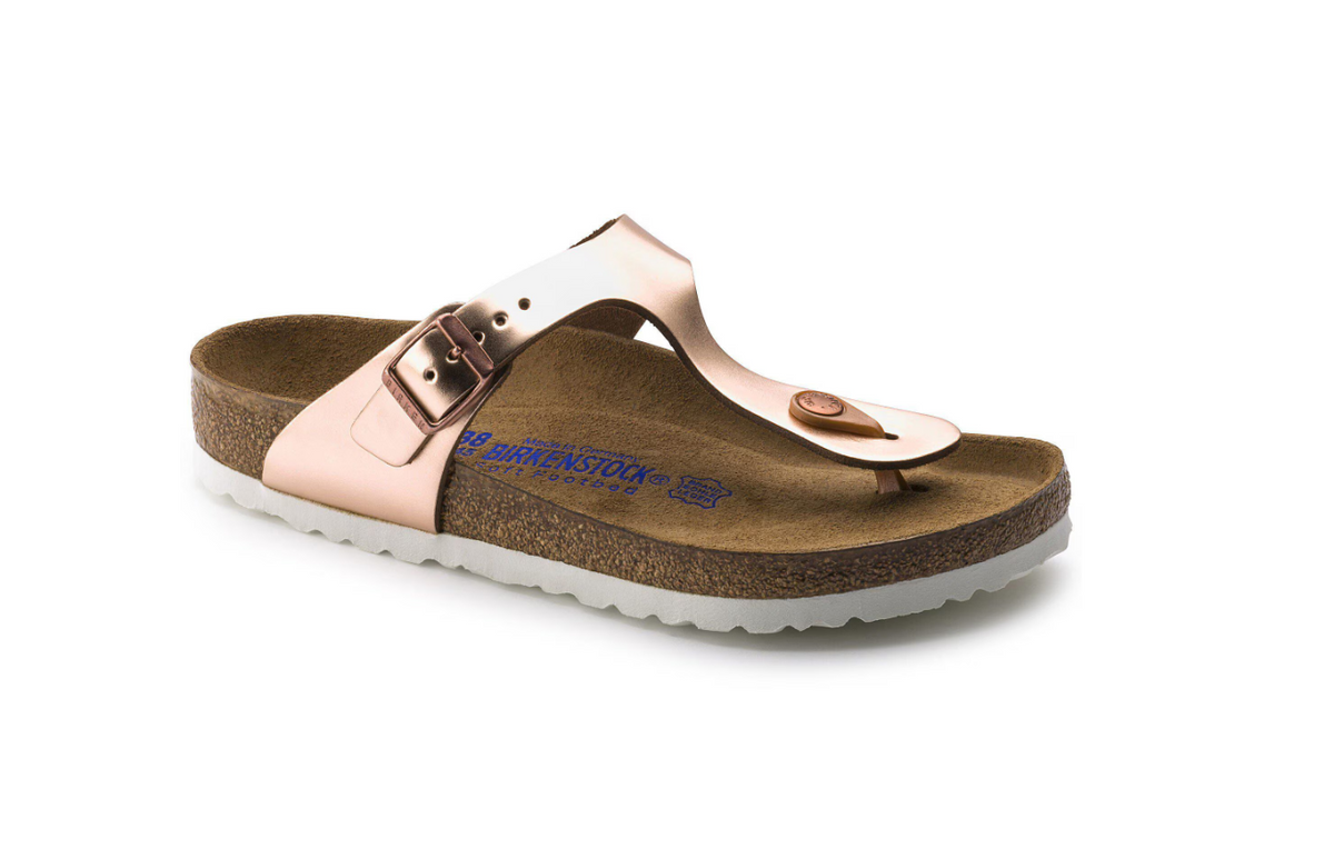 Birkenstock Gizeh Soft Footbed Metallic Copper Leather - Copper, Regular