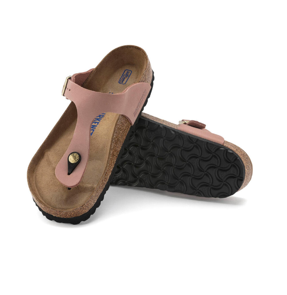 Birkenstock Gizeh Soft Footbed Nubuck Old Rose Sandals - Rose, Regular