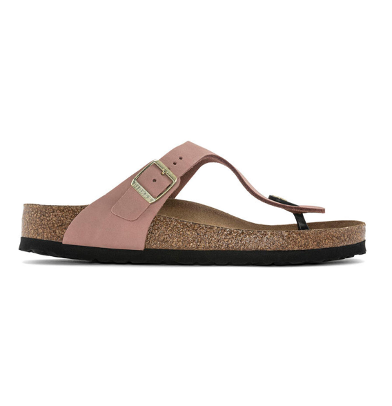 Birkenstock Gizeh Soft Footbed Nubuck Old Rose Sandals - Rose, Regular