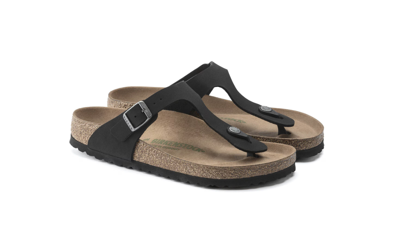 Birkenstock Gizeh Vegan Birkibuc Black Sandals  Regular