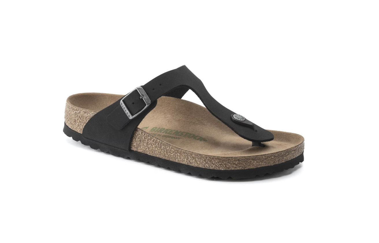 Birkenstock Gizeh Vegan Birkibuc Black Sandals  Regular