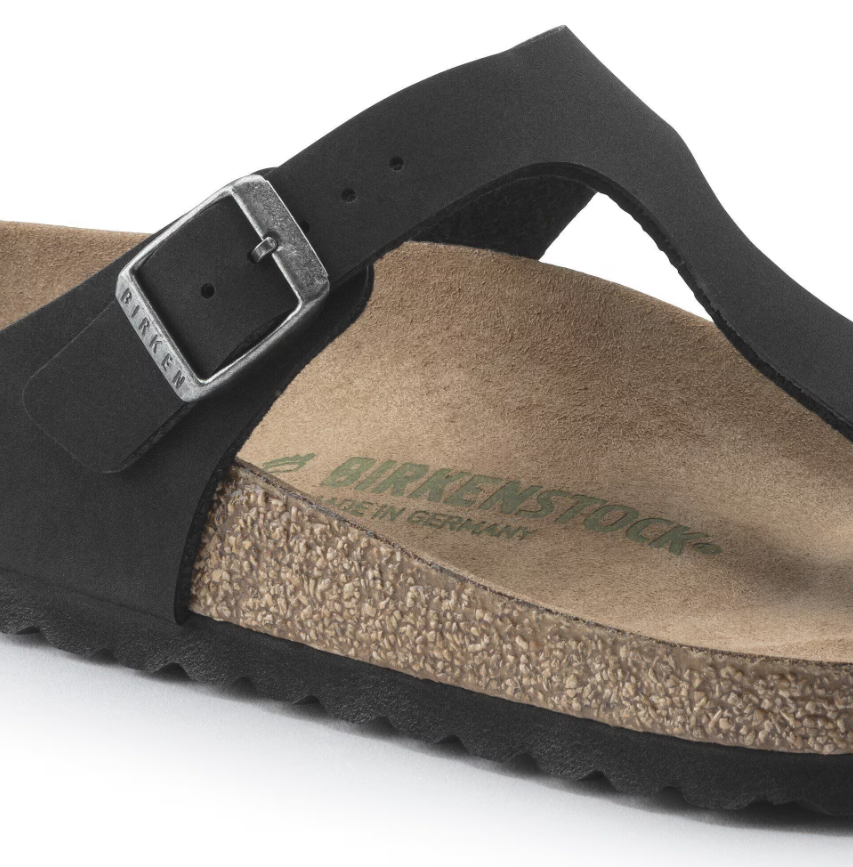 Birkenstock Gizeh Vegan Birkibuc Black Sandals  Regular
