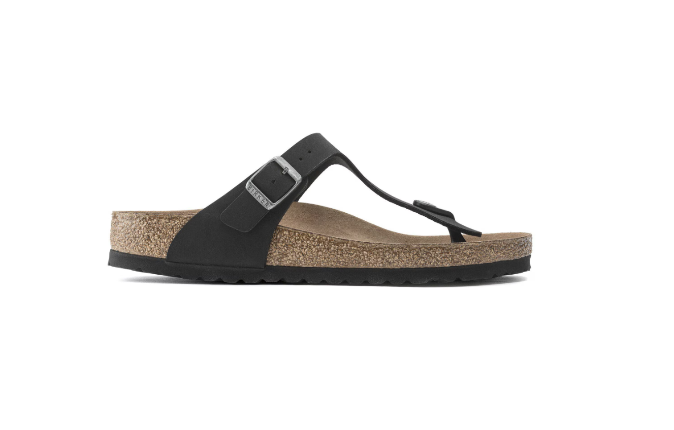 Birkenstock Gizeh Vegan Birkibuc Black Sandals  Regular