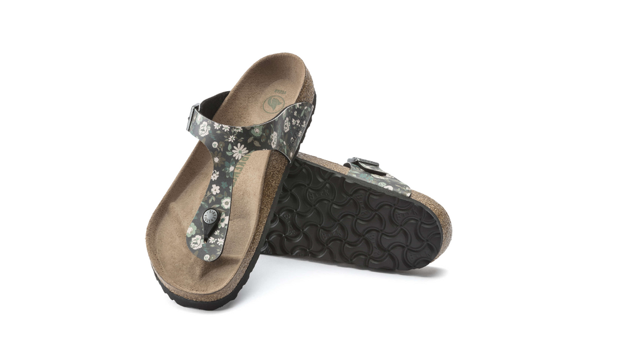 Birkenstock Gizeh Vegan Birko-Flor Magical Flower Dark - Teal, Regular