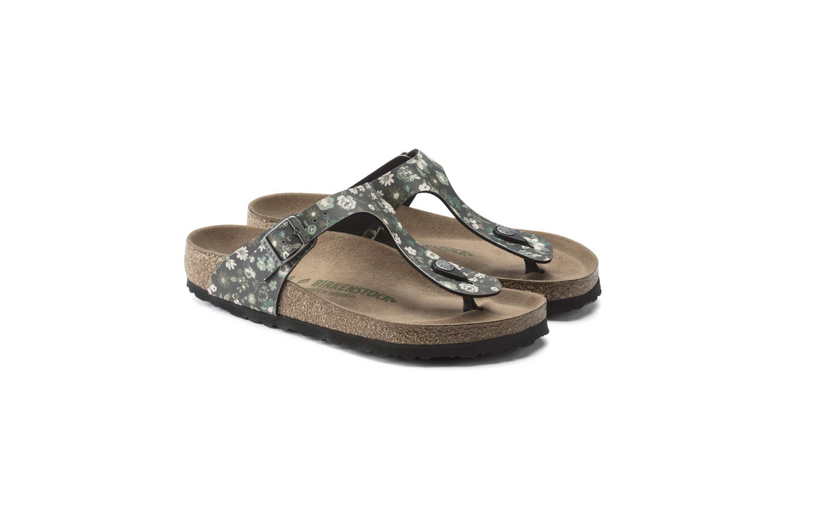 Birkenstock Gizeh Vegan Birko-Flor Magical Flower Dark - Teal, Regular