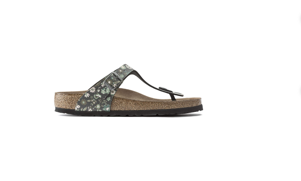 Birkenstock Gizeh Vegan Birko-Flor Magical Flower Dark - Teal, Regular