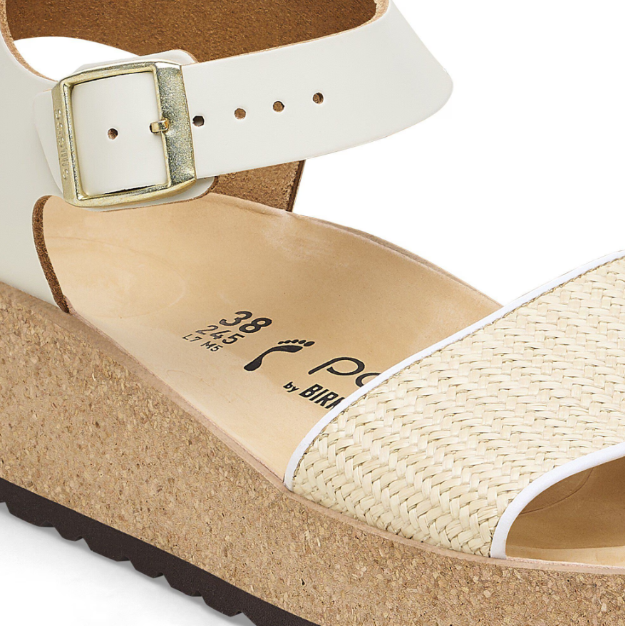 Birkenstock Glenda Raffia Natural Leather Sandal  Narrow