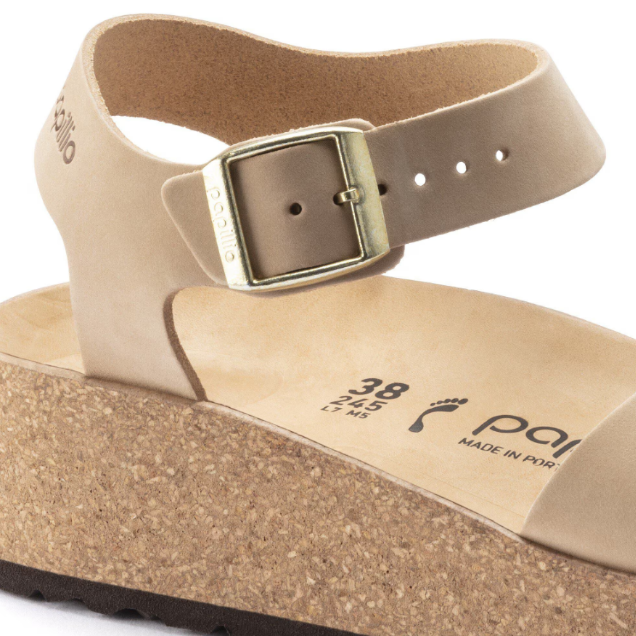 Birkenstock Glenda Nubuck Leather Sandcastle Sandals Narrow