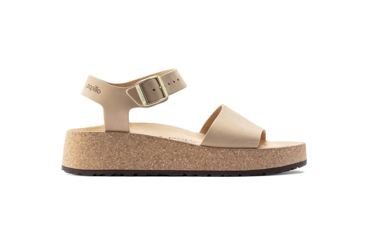 Birkenstock Glenda Nubuck Leather Sandcastle Sandals Narrow