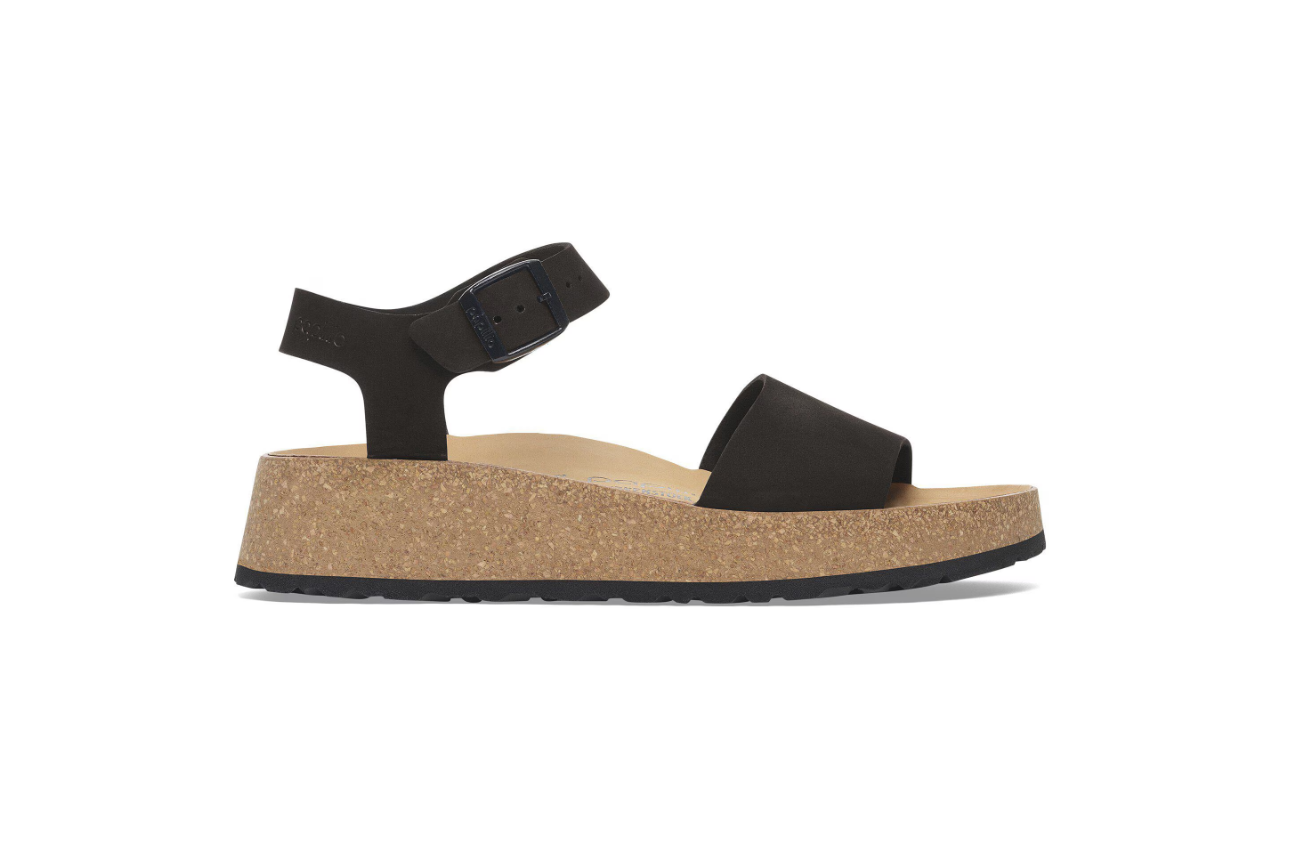 Birkenstock Glenda Nubuck Leather Black Sandals  Narrow