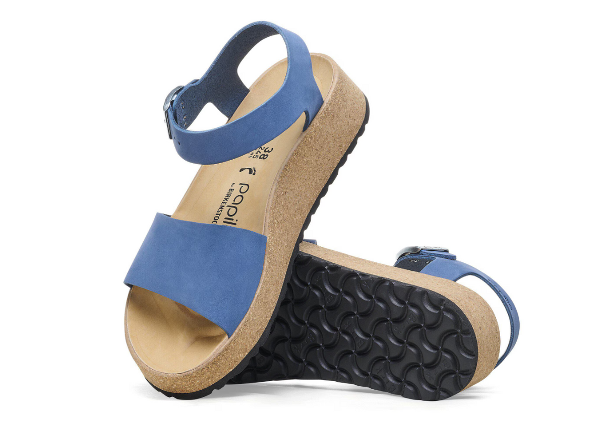 Birkenstock Glenda Nubuck Leather Elemental Blue  Narrow