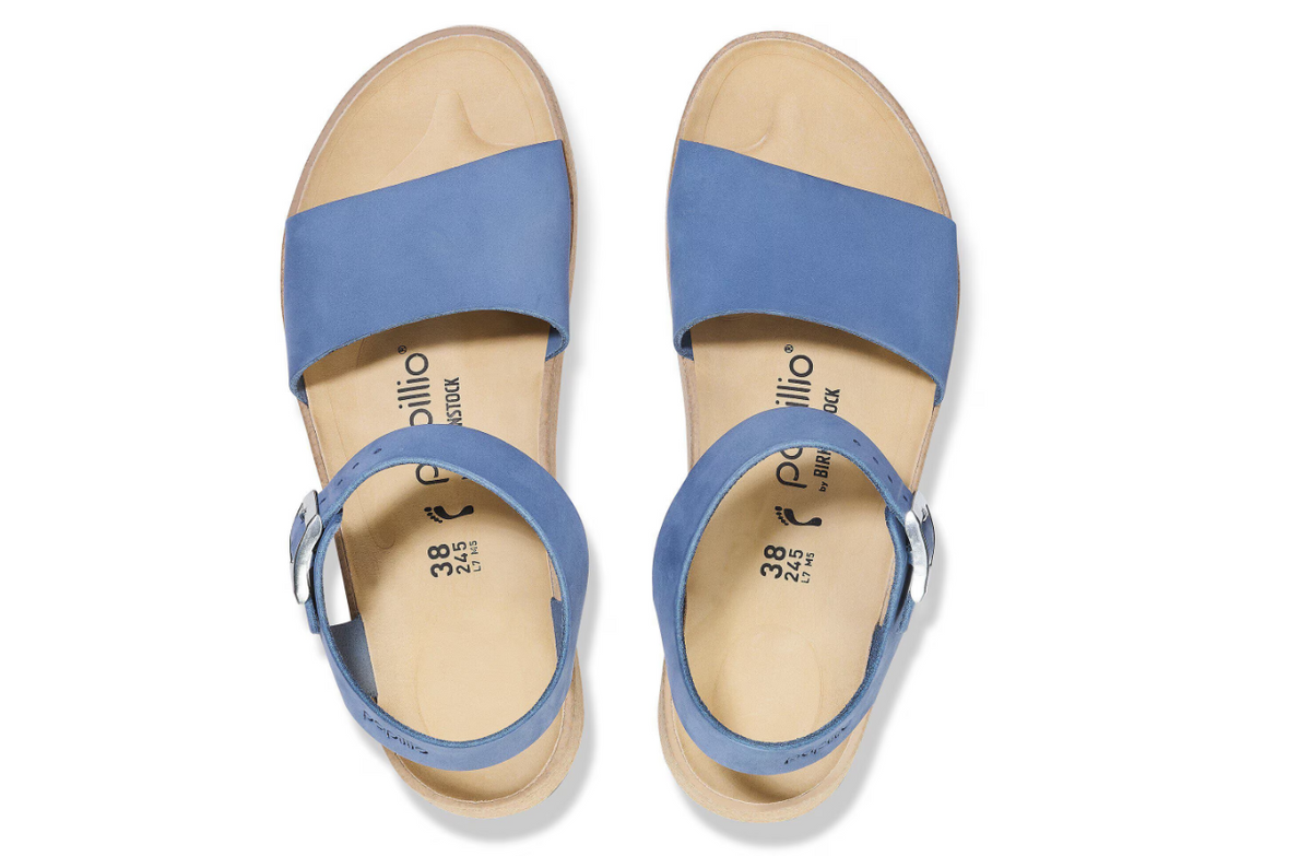 Birkenstock Glenda Nubuck Leather Elemental Blue  Narrow