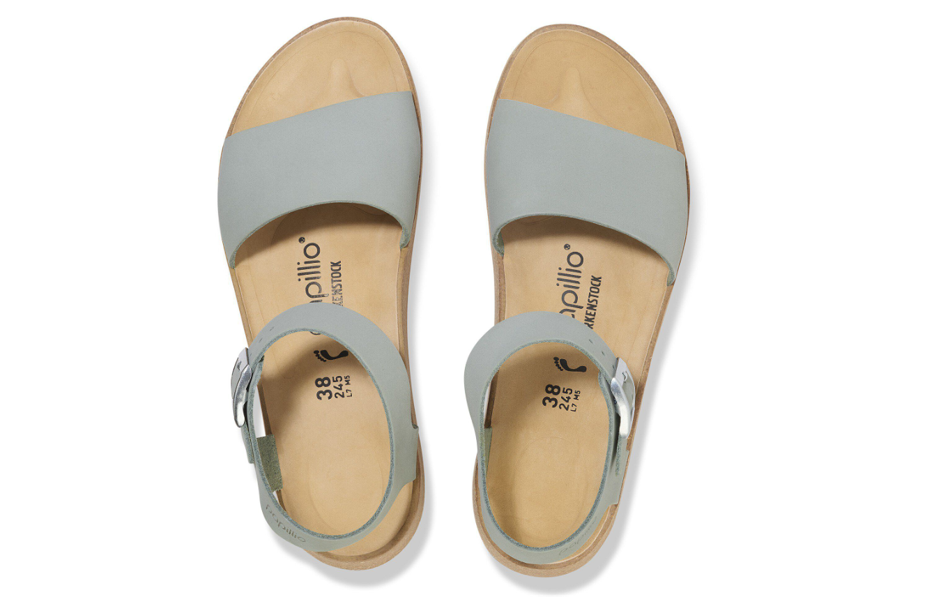 Birkenstock Glenda Nubuck Leather Sandals Pure Sage  Narrow