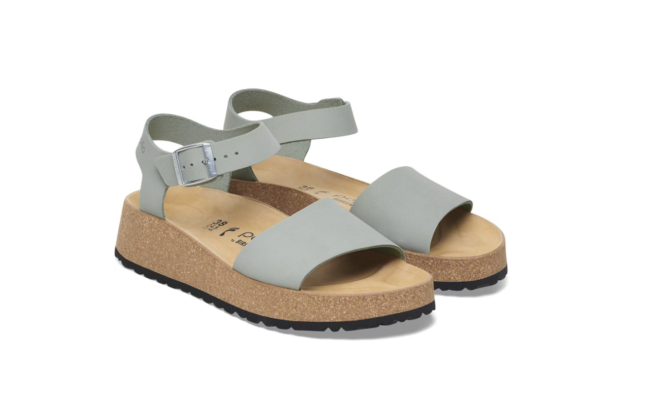 Birkenstock Glenda Nubuck Leather Sandals Pure Sage  Narrow