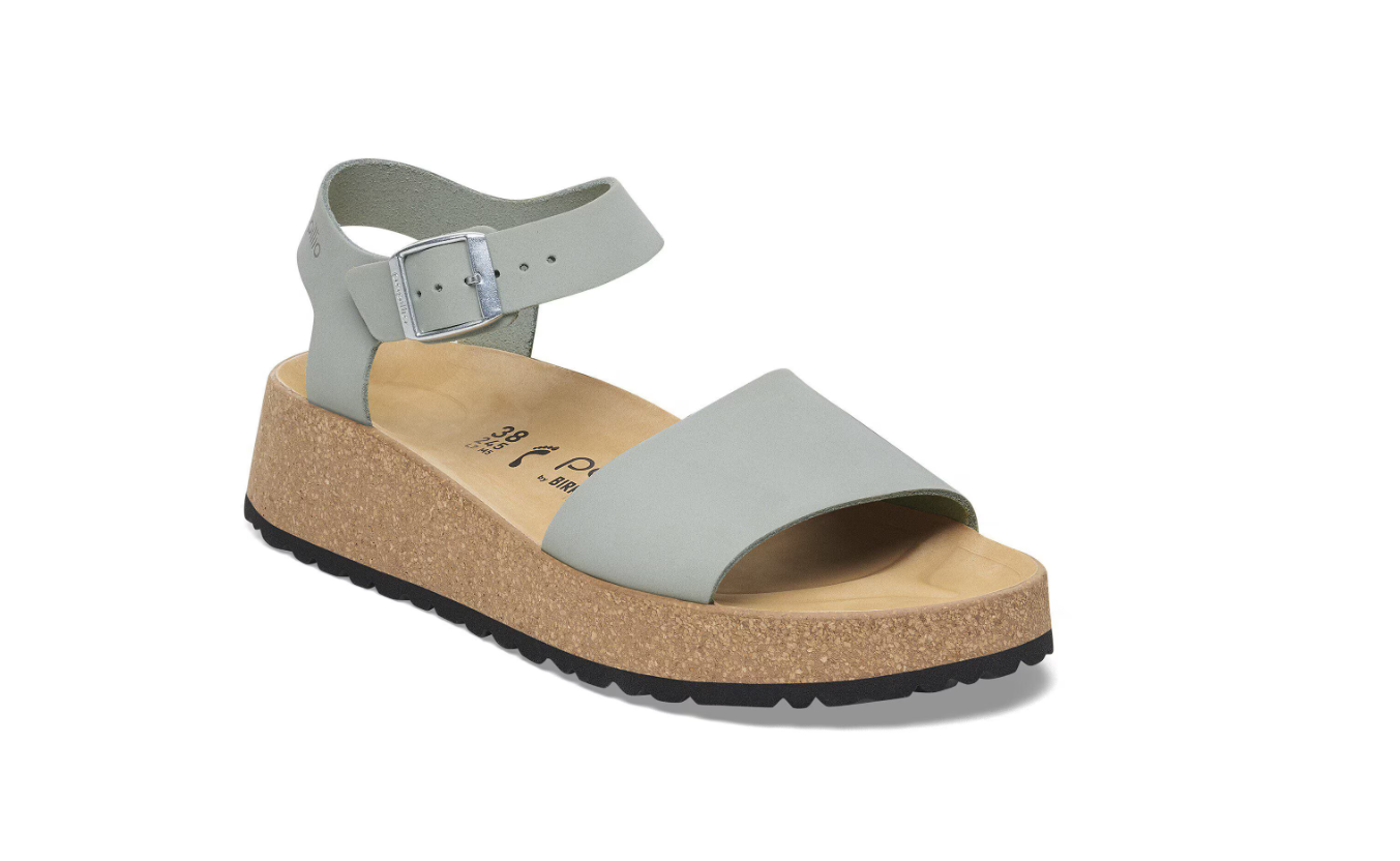Birkenstock Glenda Nubuck Leather Sandals Pure Sage  Narrow