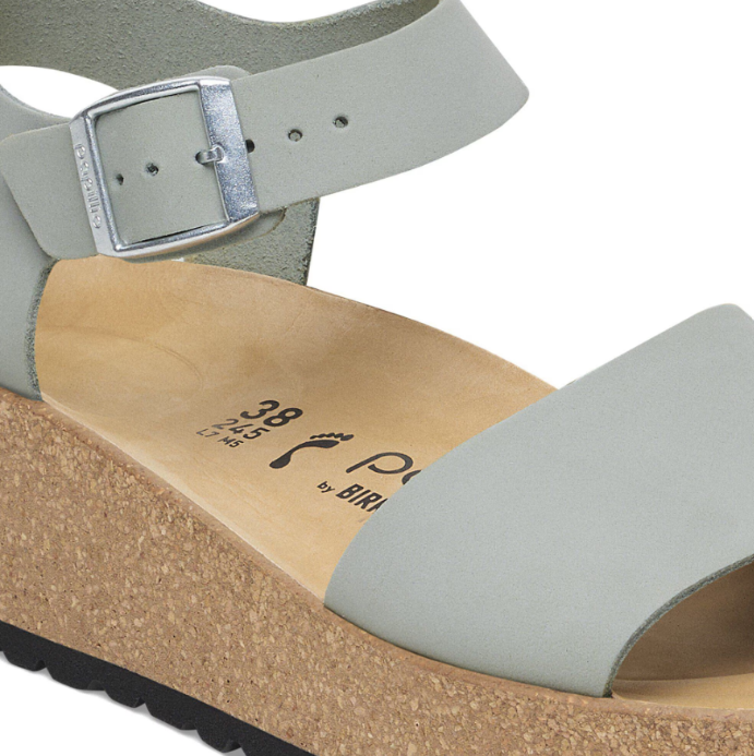 Birkenstock Glenda Nubuck Leather Sandals Pure Sage  Narrow