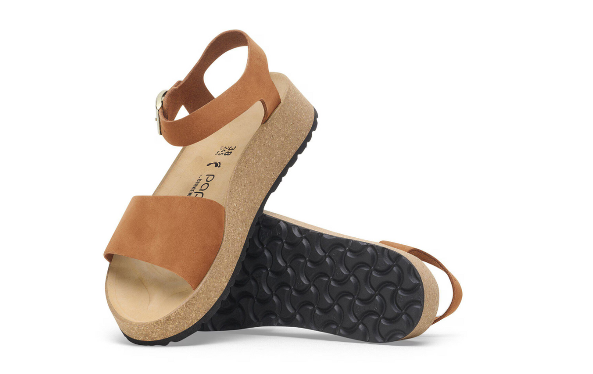 Birkenstock Glenda Nubuck Leather Sandals - Pecan, Narrow