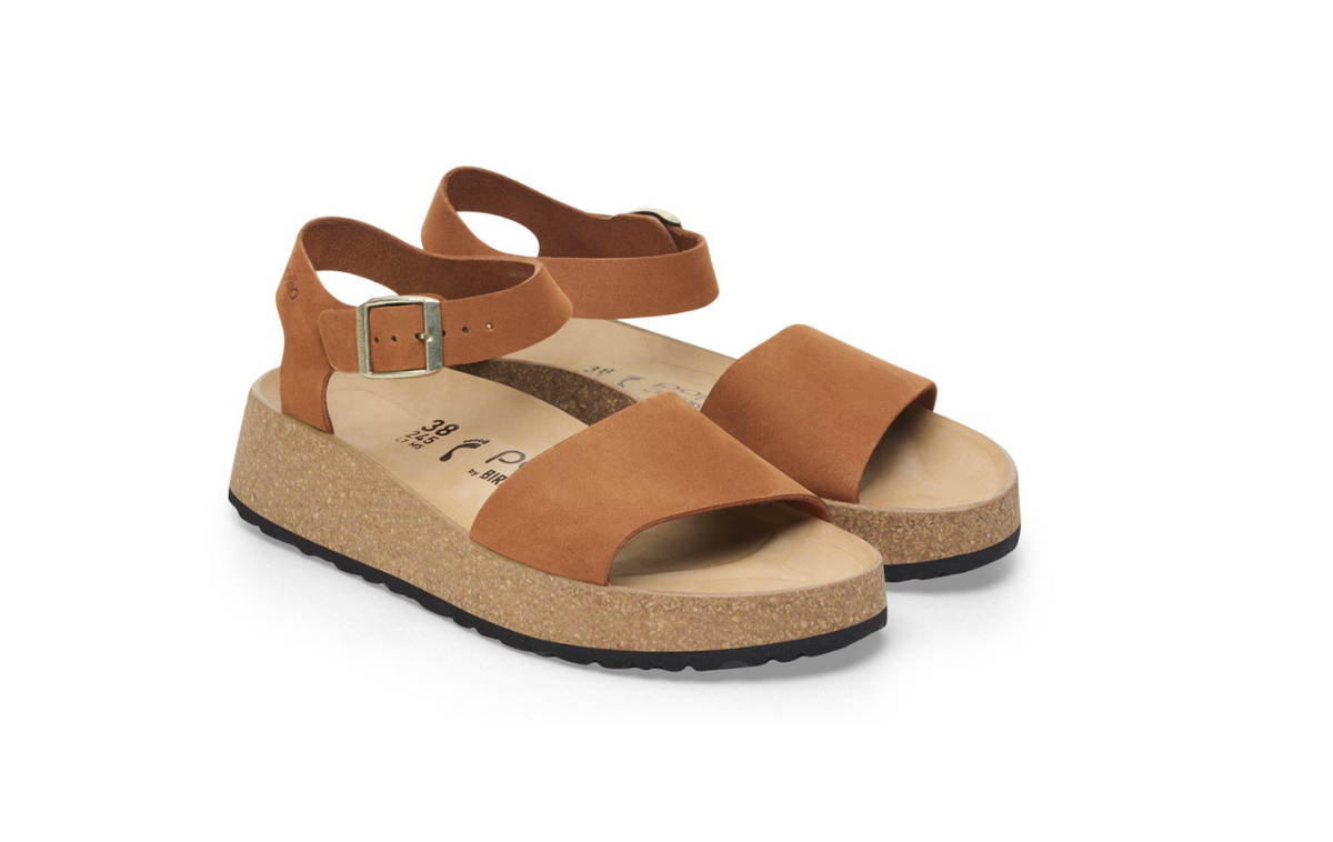 Birkenstock Glenda Nubuck Leather Sandals - Pecan, Narrow