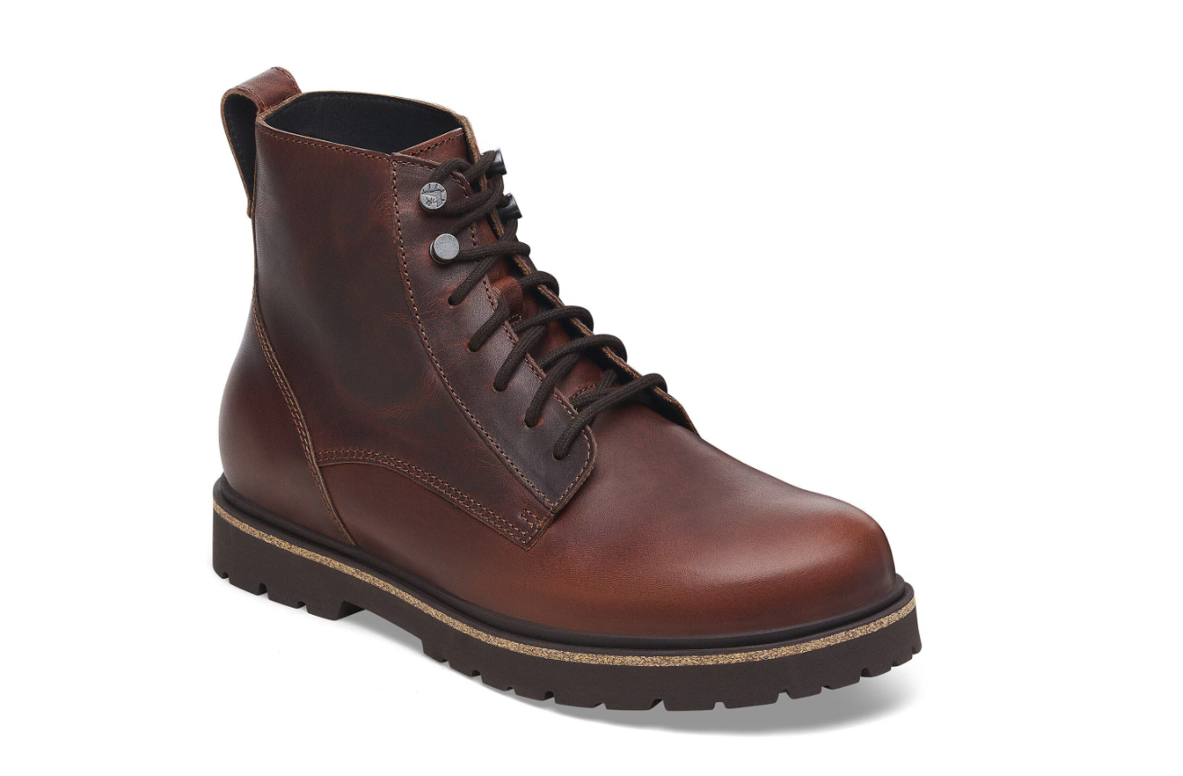 Birkenstock Highwood Lace Mid Men Natural Leather Chocolate  Regular