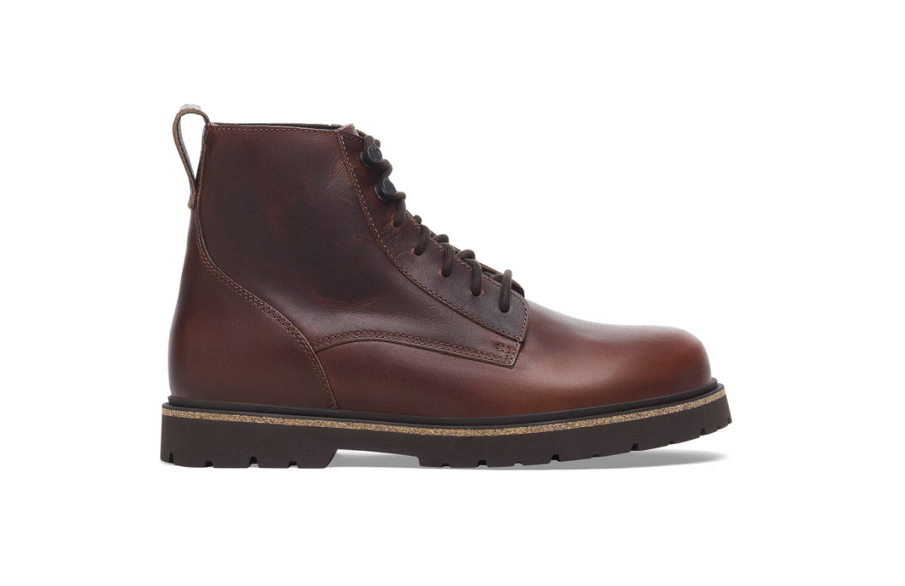 Birkenstock Highwood Lace Mid Men Natural Leather Chocolate  Regular