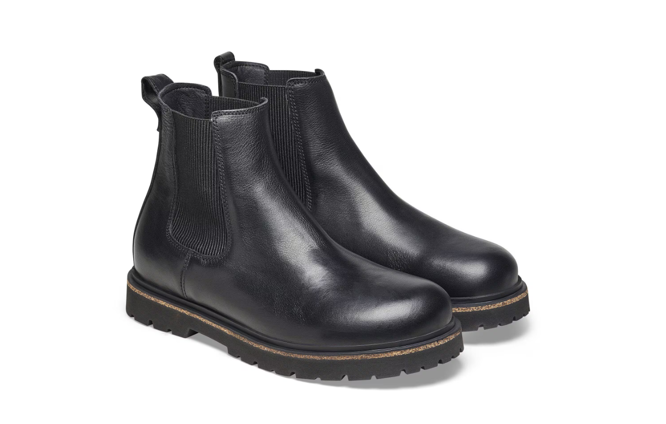Birkenstock Highwood Slip On Men Natural Leather Black  Regular