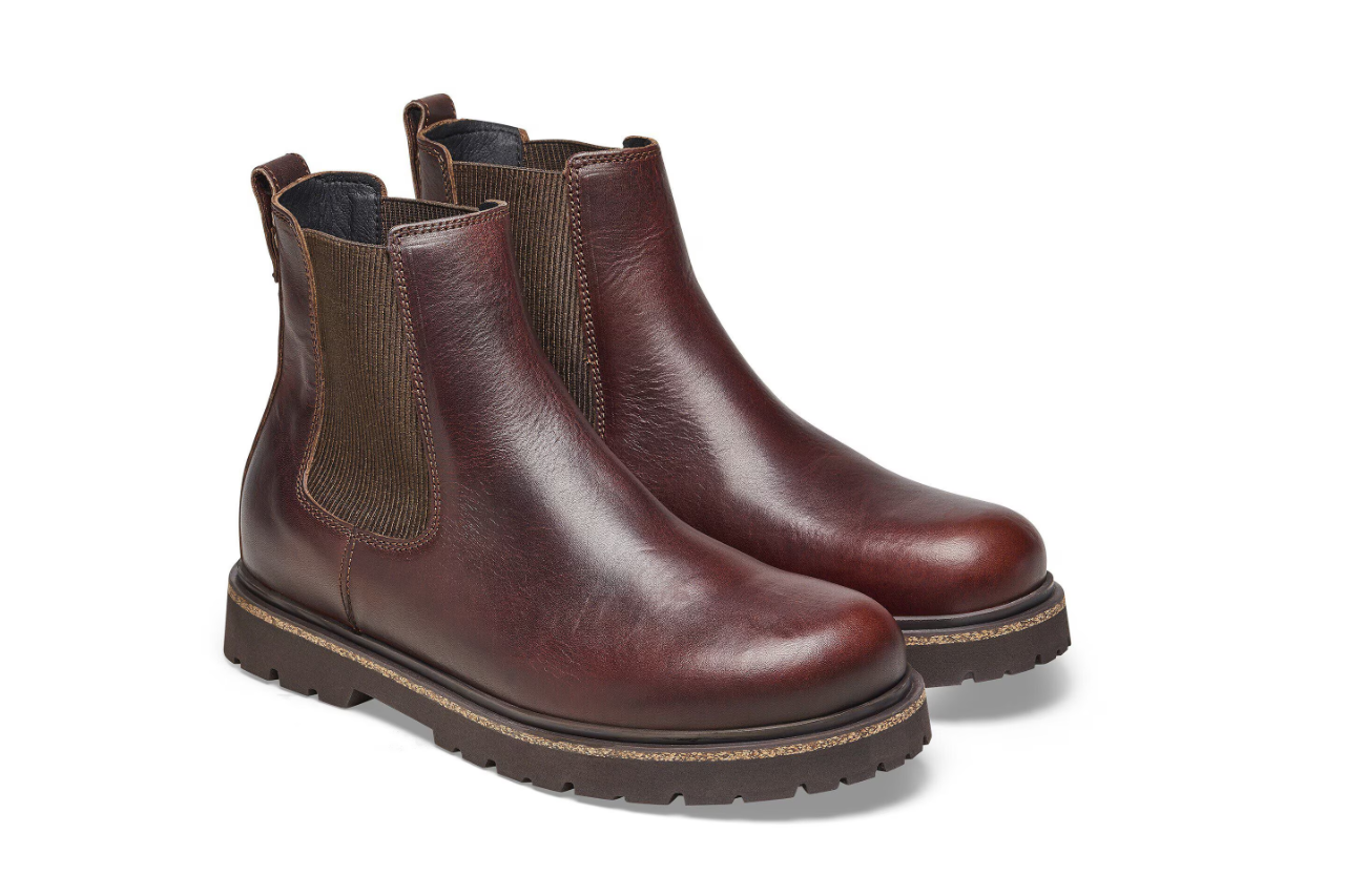 Birkenstock Highwood Slip On Men Natural Leather Chocolate  Regular
