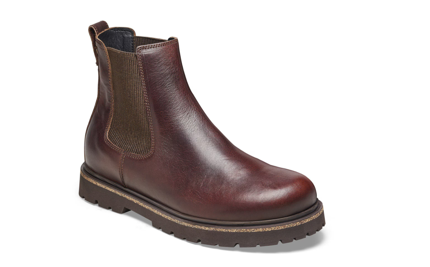 Birkenstock Highwood Slip On Men Natural Leather Chocolate  Regular
