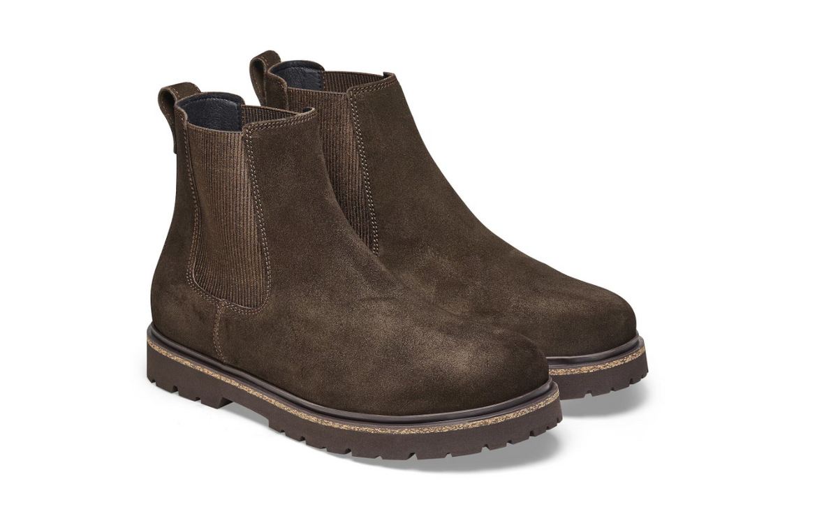 Birkenstock Highwood Slip On Men Suede Leather Mocha  Regular