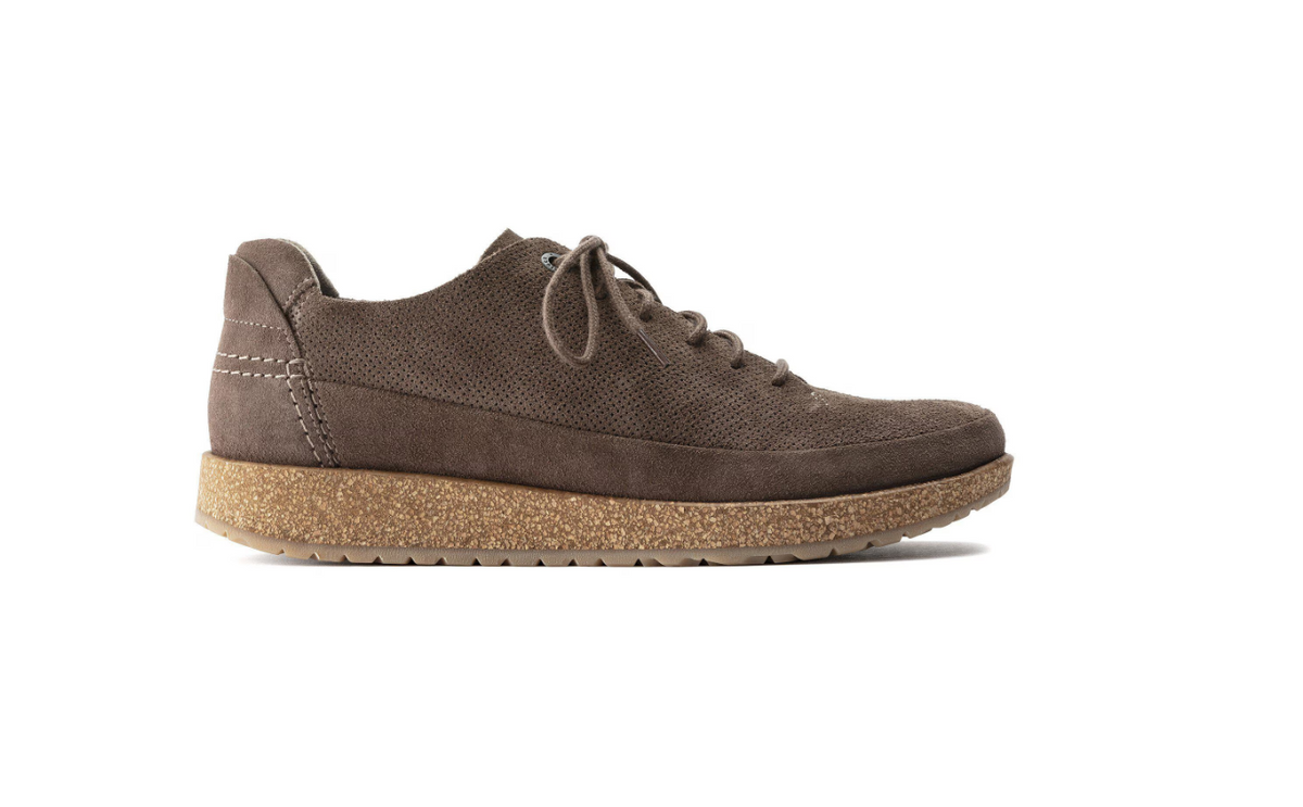 Birkenstock Honnef Light Suede Leather Gray Taupe  Narrow
