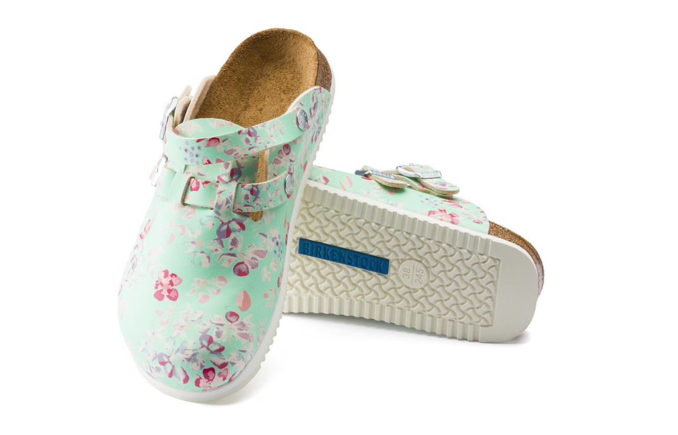Birkenstock Kay Super Grip Clog Birko-Flor Flower Field Mint  Narrow