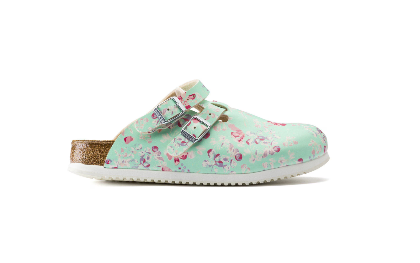 Birkenstock Kay Super Grip Clog Birko-Flor Flower Field Mint  Narrow