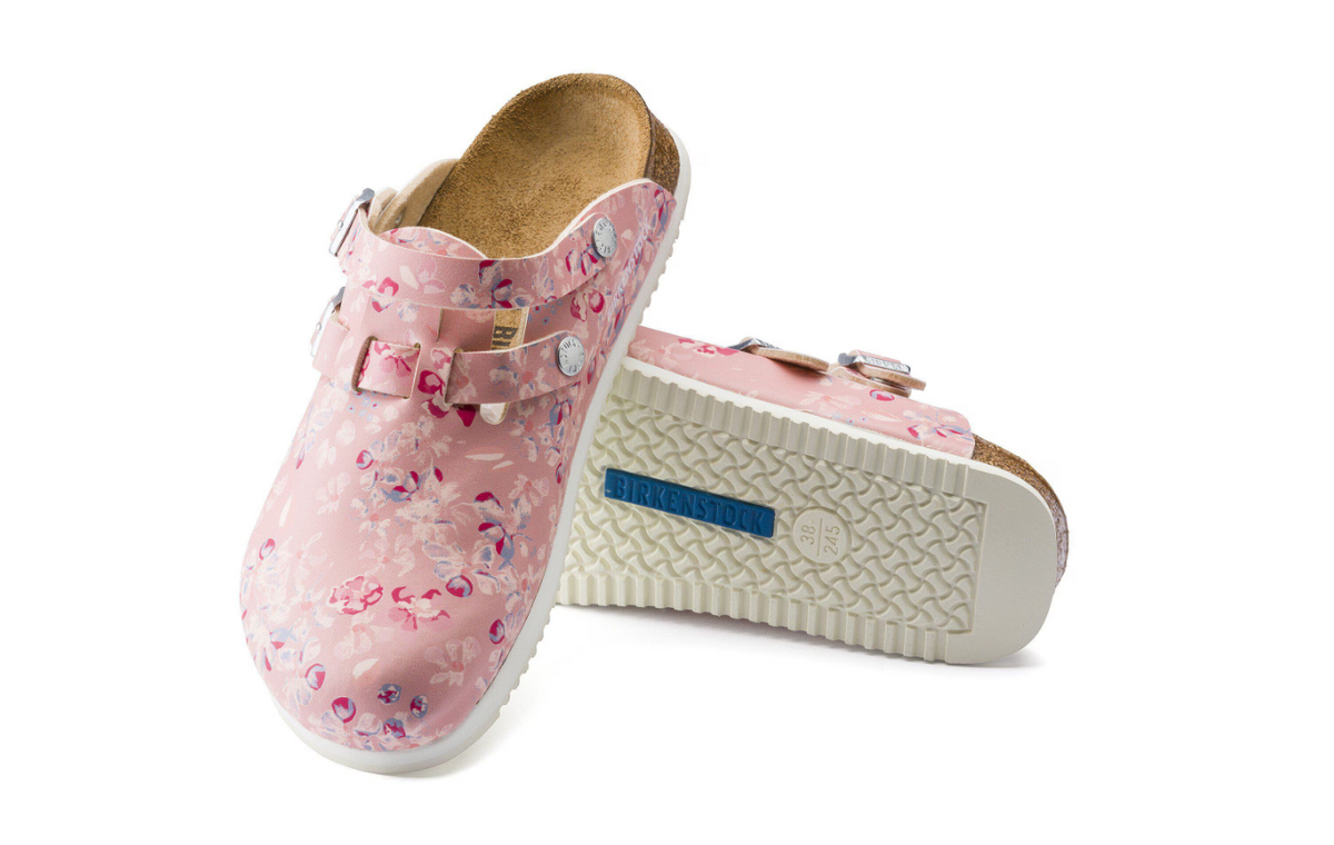 Birkenstock Kay Super Grip Clog Birko-Flor Flower Field Rose  Narrow