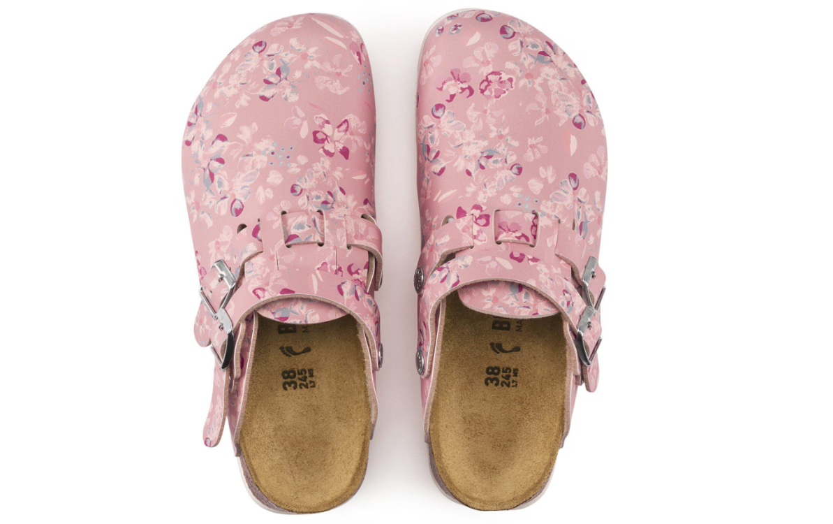 Birkenstock Kay Super Grip Clog Birko-Flor Flower Field Rose  Narrow