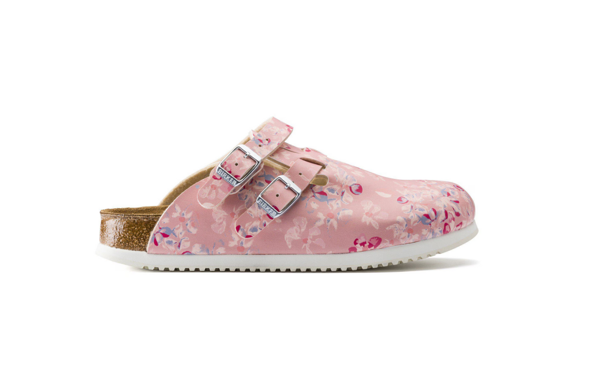 Birkenstock Kay Super Grip Clog Birko-Flor Flower Field Rose  Narrow