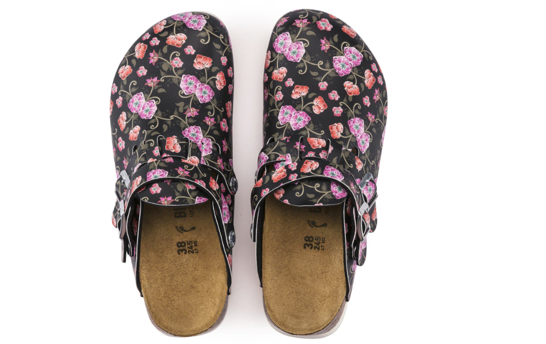 Birkenstock Kay SL Birko-Flor Blooming Roses Black  Narrow