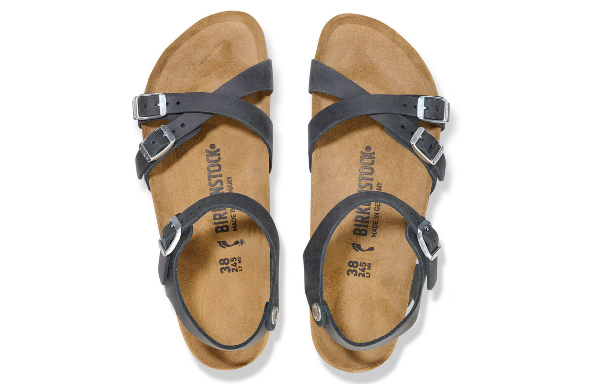 Birkenstock Kumba Oiled Leather Black Sandals  Regular