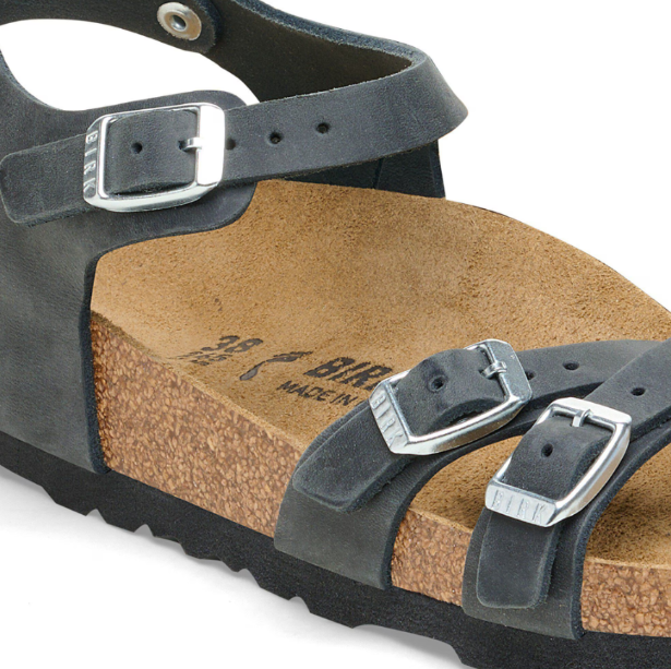 Birkenstock Kumba Oiled Leather Black Sandals  Regular
