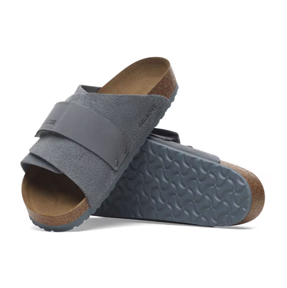 Birkenstock Kyoto Nubuck Leather Suede Basalt Gray  Regular