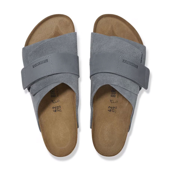 Birkenstock Kyoto Nubuck Leather Suede Basalt Gray  Regular