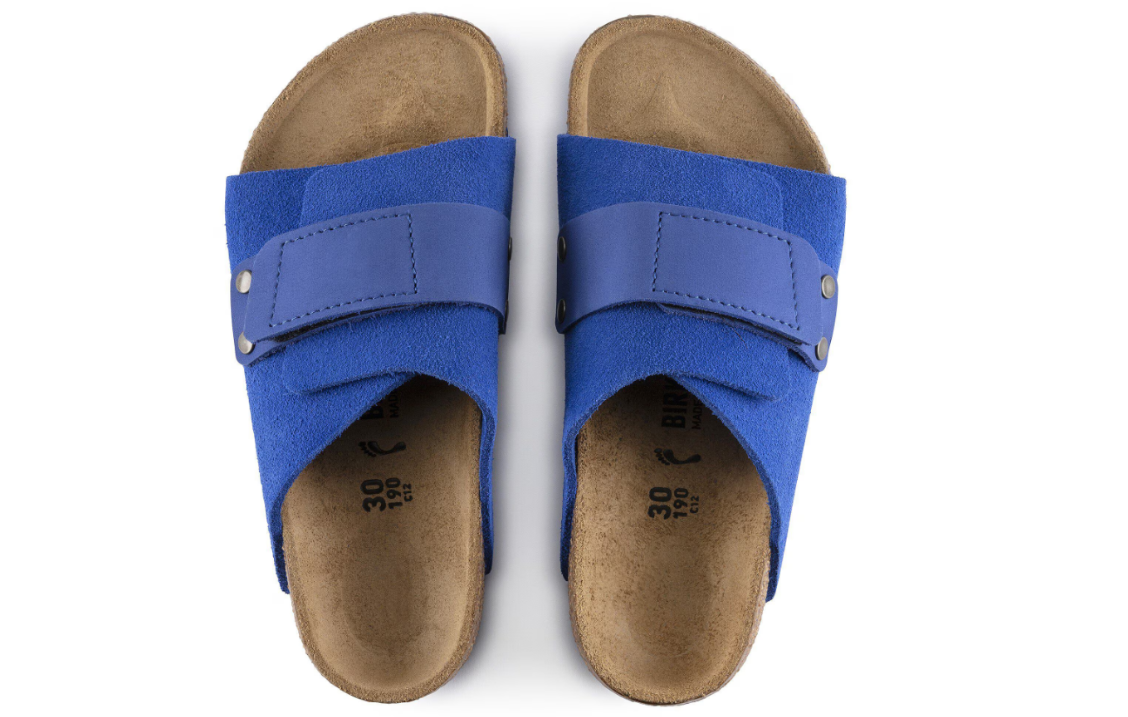 Birkenstock Kyoto Kids Suede Leather Nubuck Ultra Blue  Narrow