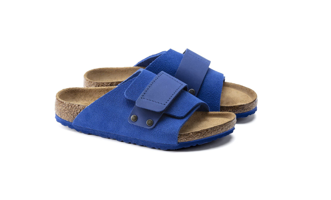 Birkenstock Kyoto Kids Suede Leather Nubuck Ultra Blue  Narrow
